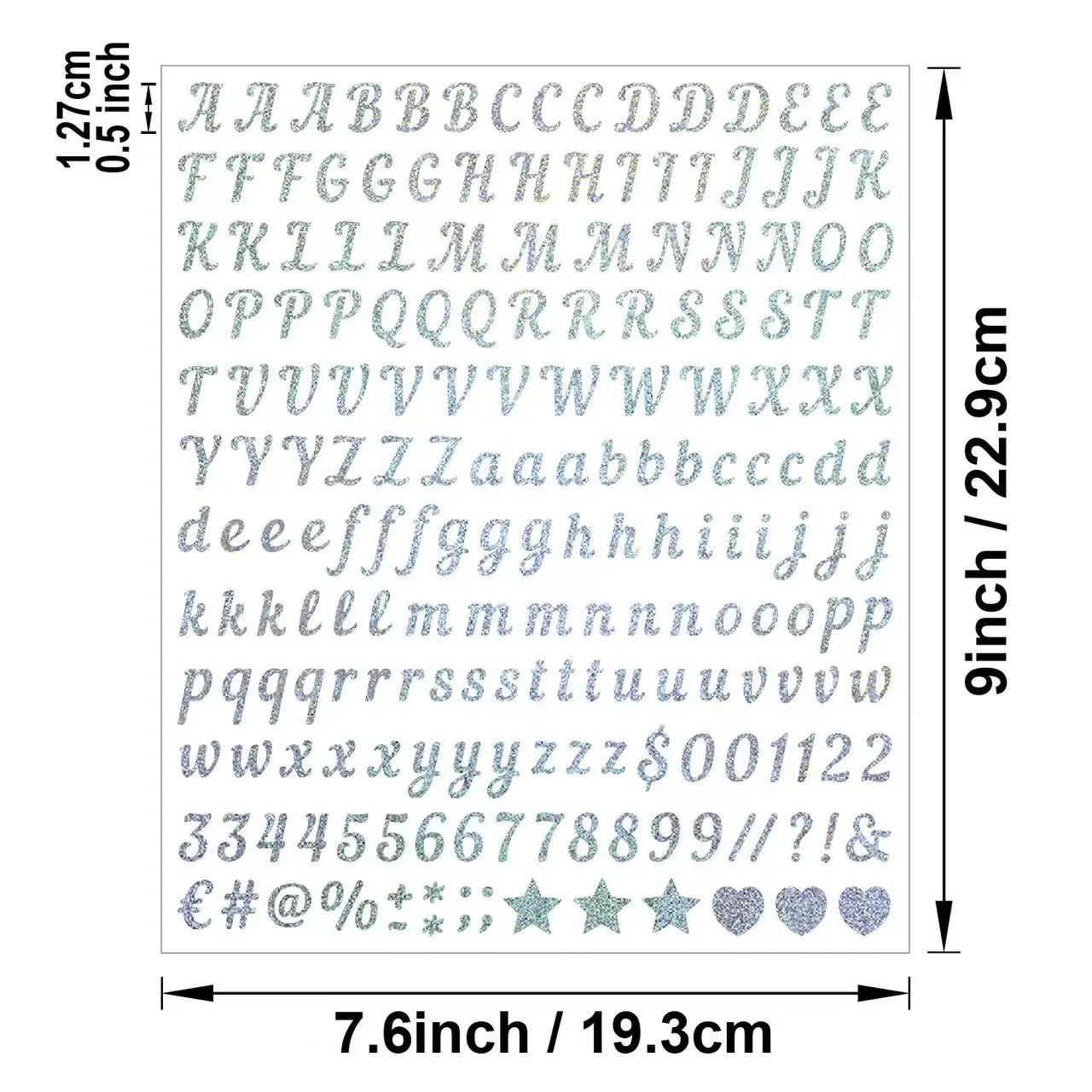 Dekorativna nalepka iz peščenjaka s črkami in številkami